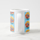 Zwei springende Cartoon-Delfine Jumbo-Tasse (Rückseite)