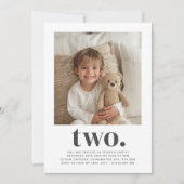 Zwei - Square Foto Geburtstag Einladung (Vorderseite)