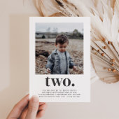 Zwei - Square Foto Geburtstag Einladung