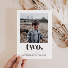 Zwei - Square Foto Geburtstag Einladung