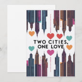 Zwei Städte mit einer Liebe Einladung (Vorne/Hinten)
