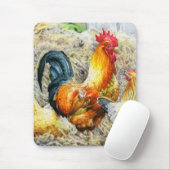 Zwei Stallroster Mousepad (Mit Mouse)
