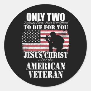 Zwei starben für euch Jesus und der amerikanische Runder Aufkleber