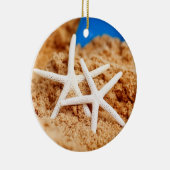 Zwei Starfish am Strand Keramik Ornament (Rechts)