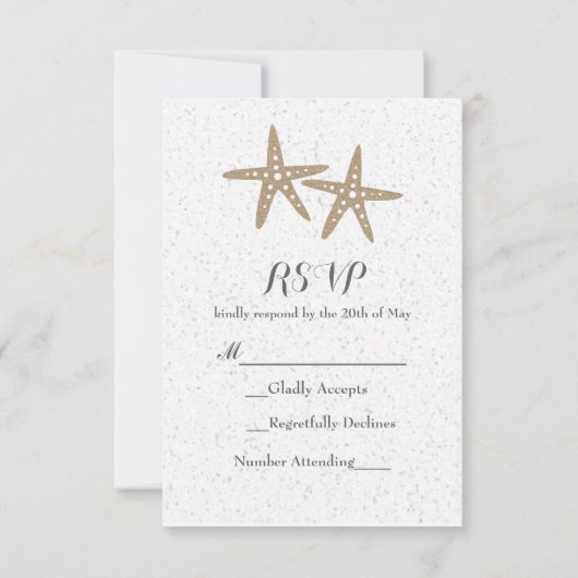 Zwei Starfish Beach Brautparty Wedding RSVP Card (Vorderseite)