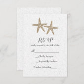 Zwei Starfish Beach Brautparty Wedding RSVP Card (Vorne/Hinten)
