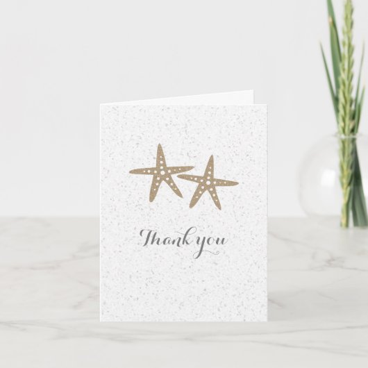 Zwei Starfish Beach Hochzeit Danke Falten Card (Vorderseite)