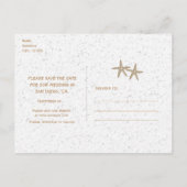 Zwei Starfish Beach Hochzeitkarte Save the Date Ankündigungspostkarte (Rückseite)