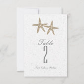 Zwei Starfish Beach Wedding Bridal Tischnummer (Vorderseite)