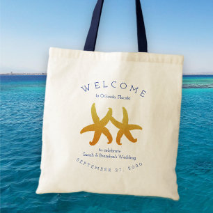 Zwei Starfish Hochzeit in Urlaubsort Begrüßungsges Tragetasche