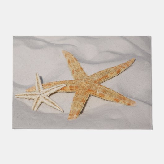 Zwei Starfish im Sand groß Fußmatte (Vorderseite)