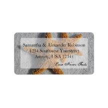 Zwei Starfish im Sand, Hochzeit am Strand