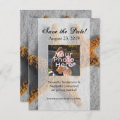 Zwei Starfish im Sand, Hochzeit am Strand Save The Date (Vorne/Hinten)