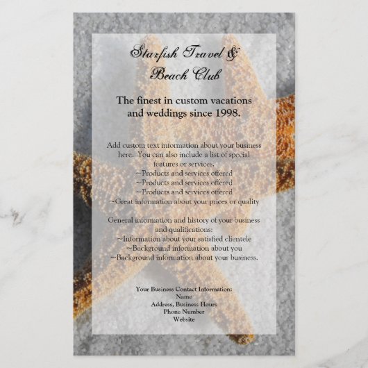 Zwei Starfish in Sand, Beach Flyer oder Programm (Vorne)