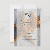 Zwei Starfish in Sand, Beach Wedding Sm UAWG Reput RSVP Karte (Vorderseite)
