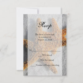 Zwei Starfish in Sand, Beach Wedding Sm UAWG Reput RSVP Karte
