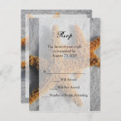Zwei Starfish & Sand, Beach Wedding UAWG Repair Ca Einladungspostkarte (Vorne/Hinten)