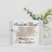 Zwei Starfish Sandstrände, Strand Save the Date Einladung (Stehend Vorderseite)