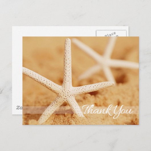 Zwei Starfish Vielen Dank Postcard Postkarte (Vorne/Hinten)
