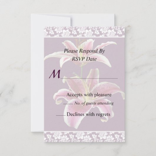 Zwei Stargazer Lilies Hochzeit Einladung (Vorderseite)