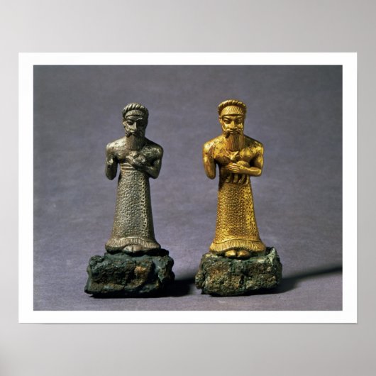 zwei Statuen von Männern, die Ziegen tragen, Poster (Vorne)