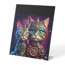 Zwei Steampunk Kittens-Pose