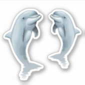 Zwei Stehende Delphinformgestanzte Stickers Sheet Aufkleber (Vorderseite)