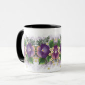 Zwei Stiefmütterchen…, das an Sie denkt! Tasse (Vorderseite Links)