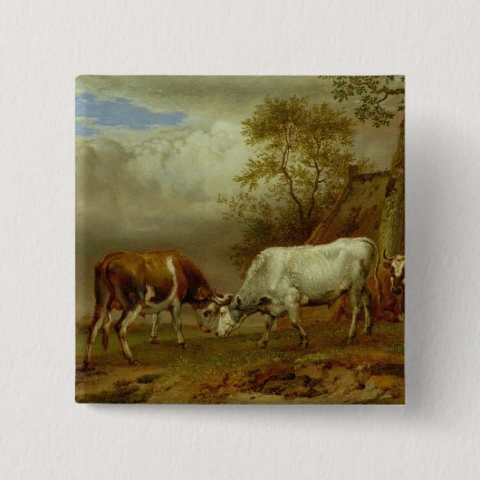 Zwei Stiere mit verschlossenen Hörnern, 1653 Button (Vorderseite)