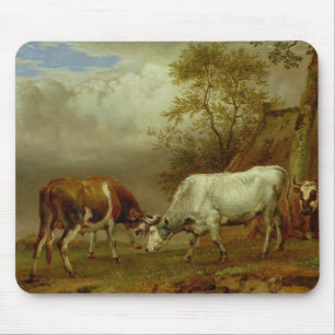 Zwei Stiere mit verschlossenen Hörnern, 1653 Mousepad