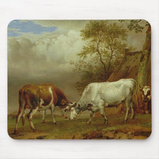 Zwei Stiere mit verschlossenen Hörnern, 1653 Mousepad (Vorne)