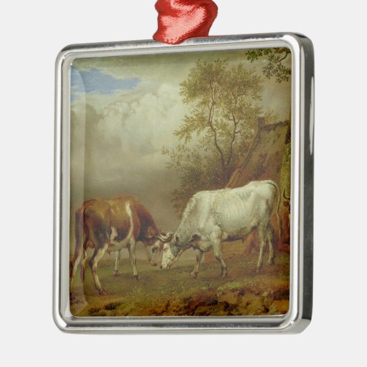 Zwei Stiere mit verschlossenen Hörnern, 1653 Silbernes Ornament (Links)