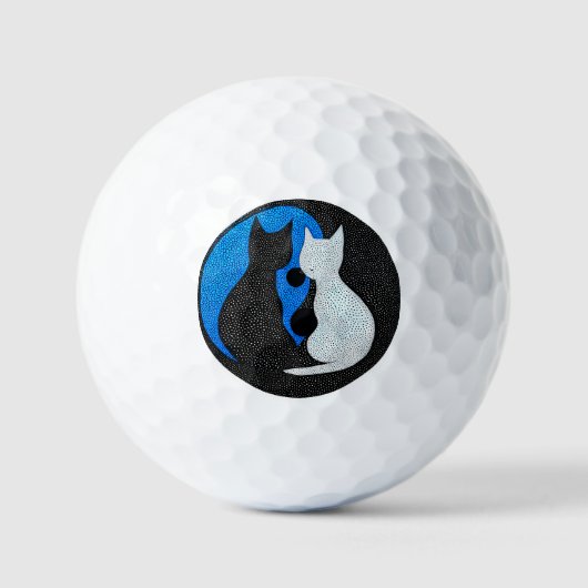 Zwei stilisierte Katzen Golfball (Vorderseite)