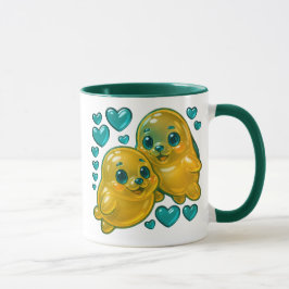 Zwei stilisierte Robben Tasse