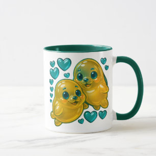 Zwei stilisierte Robben Tasse