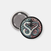 Zwei stilisierte Schlangen Magnet (Vorderseite/Rückseite)