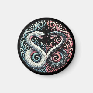 Zwei stilisierte Schlangen Magnet