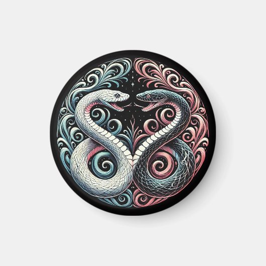 Zwei stilisierte Schlangen Magnet (Vorne)