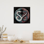 Zwei stilisierte Schlangen Poster (Küche)