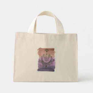 Zwei Stimmungen auf einer Tasche - Hamsa und Blume