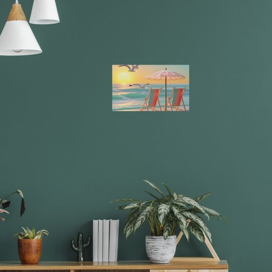 "Zwei Strandstühle am Meer" Poster (Wohnzimmer 1)