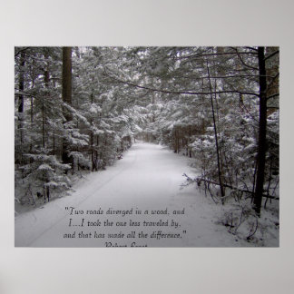 Zwei Straßen dienten in einem Holz Poster