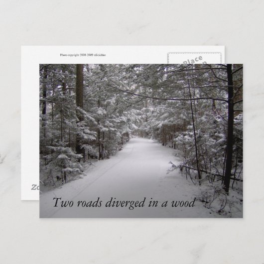 Zwei Straßen dienten in einer Holzwinterkarte Postkarte (Vorne/Hinten)