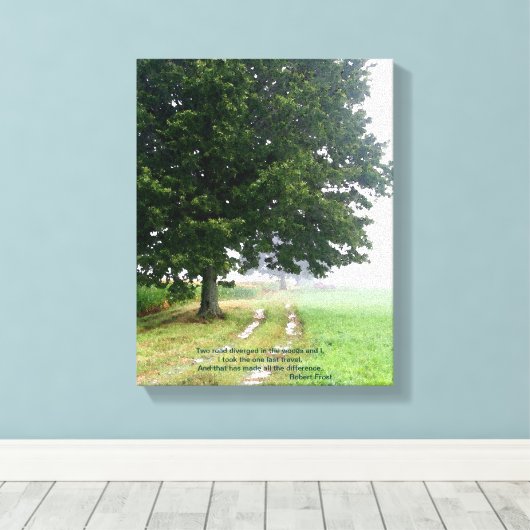 Zwei Straßen divergierte Leinwand (Insitu (Holzboden))