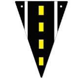 Zwei Straßenbanner (schwarz, weiß und gelb) für da Wimpelkette (Erste Fahne)