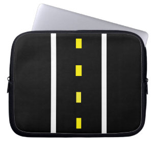 Zwei Straßenlaterne (schwarz, weiß und gelb) Laptopschutzhülle