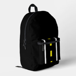 Zwei Straßenrückstände (schwarz, weiß und gelb) Bedruckter Rucksack
