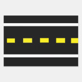 Zwei Straßenumschlagpapier (schwarz, weiß, gelb) Geschenkpapier Set (Vorderseite)