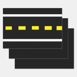 Zwei Straßenumschlagpapier (schwarz, weiß, gelb) Geschenkpapier Set