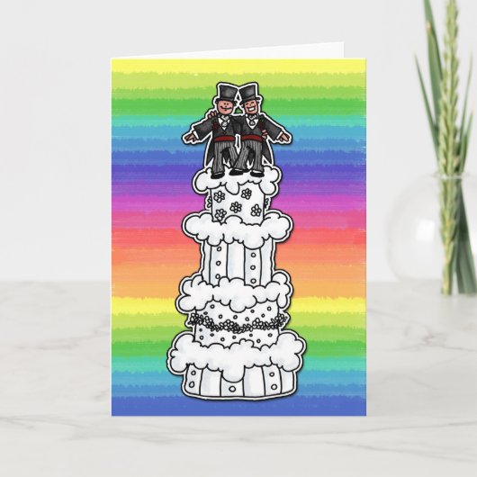 Zwei Sträucher auf Rainbow Wedding Cake Karte (Vorderseite)